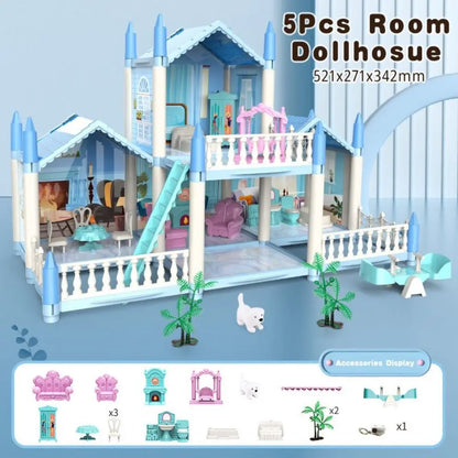 ColorCasa™ – DIY 3D Cartoon Poppenhuis Set – Creatief Miniatuurhuis voor Kinderen