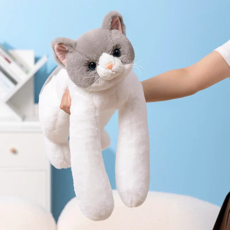 SnugMews™ – Katten Knuffelkussen met Lange Armen – Pluche Kat Kussen