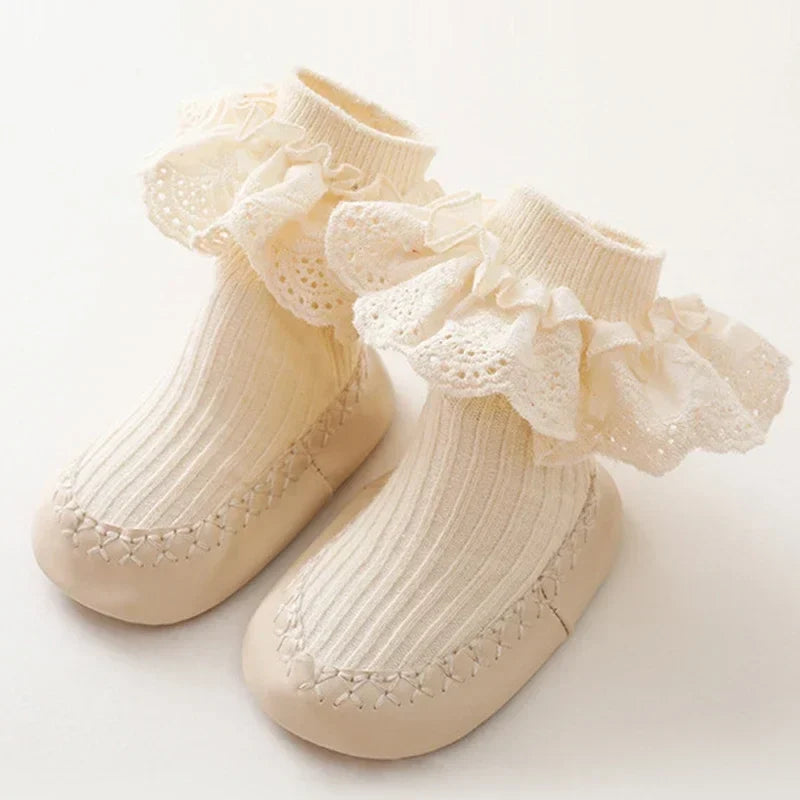 PetalPace™ – Schattige Babysok Schoentjes – Veilige Eerste Stapjes