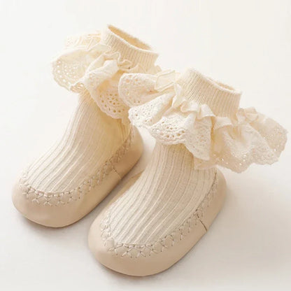 PetalPace™ – Schattige Babysok Schoentjes – Veilige Eerste Stapjes