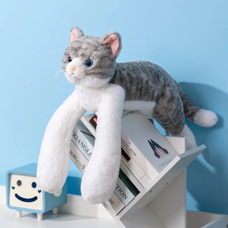 PoesPlof™ – Verzwaard Kattenkussen met Lange Armen – Zachte Knuffel &amp; Huisdecoratie