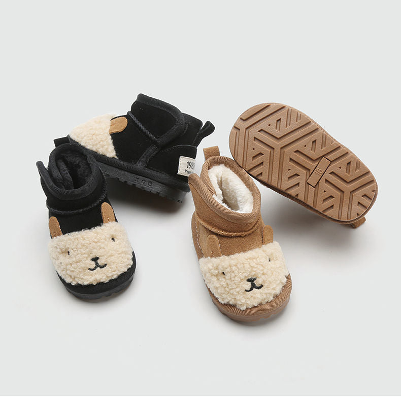 CuddlePaws™ – Warme Enkellaarsjes met Poppetje – Comfortabele Baby Schoenen