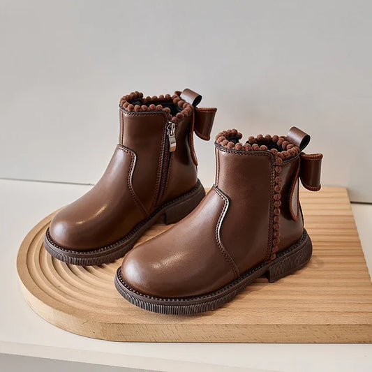 CharmBoots™ – Stijlvolle Leren Enkellaarsjes – Comfortabele Meisjesschoenen