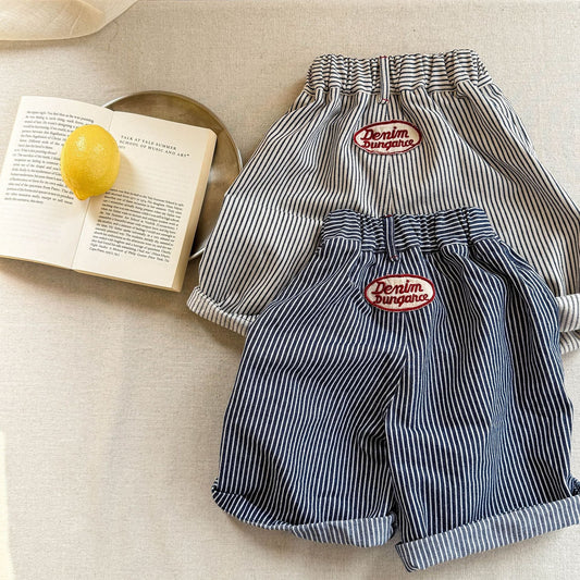 StripeDot™ – Gestreepte Broek met Stippendetail – Uniseks Kinder Zomerbroek