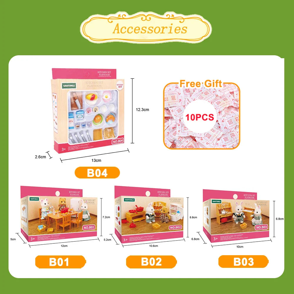 MiniVillaSet™ – 1:12 Poppenhuis Keuken & Dinette – Complete Miniatuurinrichting