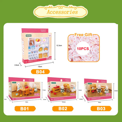 MiniVillaSet™ – 1:12 Poppenhuis Keuken & Dinette – Complete Miniatuurinrichting