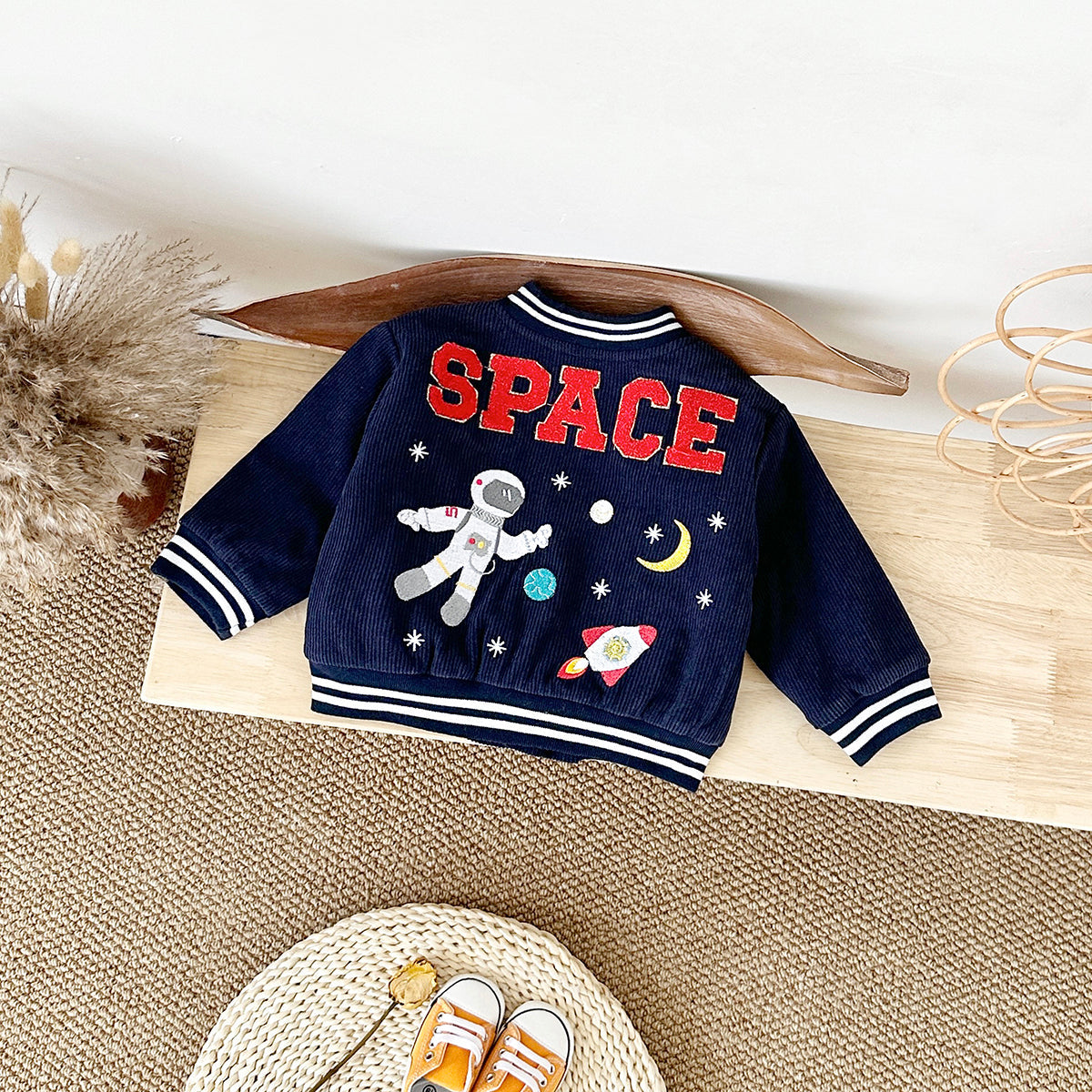CosmoCrew™ – Ruimte-Thema Baseball Jas – Stijlvolle Kinderjas met Astronautdetails