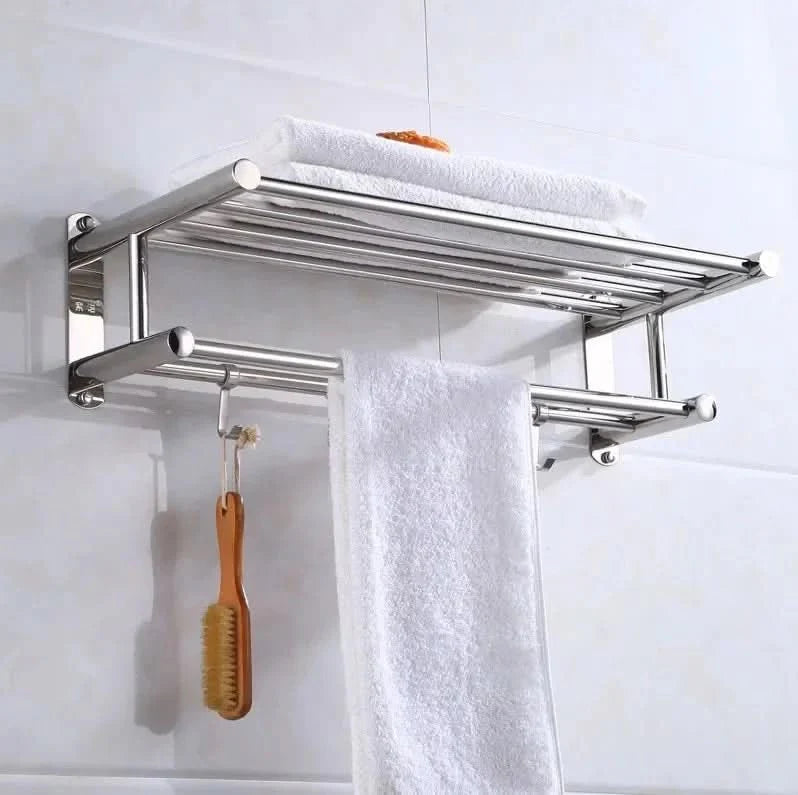 TowelSteelRack™ – RVS Wand Handdoekrek – Ruimtebesparende Badkamer Organizer