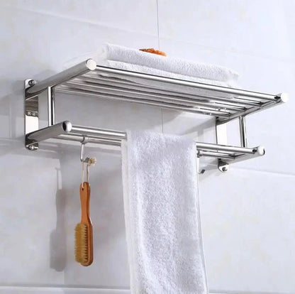 TowelSteelRack™ – RVS Wand Handdoekrek – Ruimtebesparende Badkamer Organizer