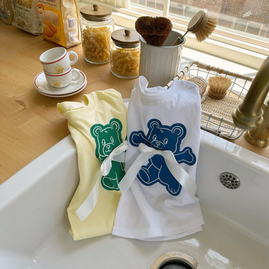 TeddyCharm™ – Geel Shirt met Teddybeerprint – Zacht Baby T-shirt