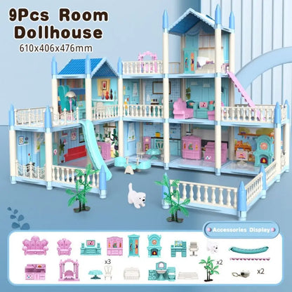 ColorCasa™ – DIY 3D Cartoon Poppenhuis Set – Creatief Miniatuurhuis voor Kinderen