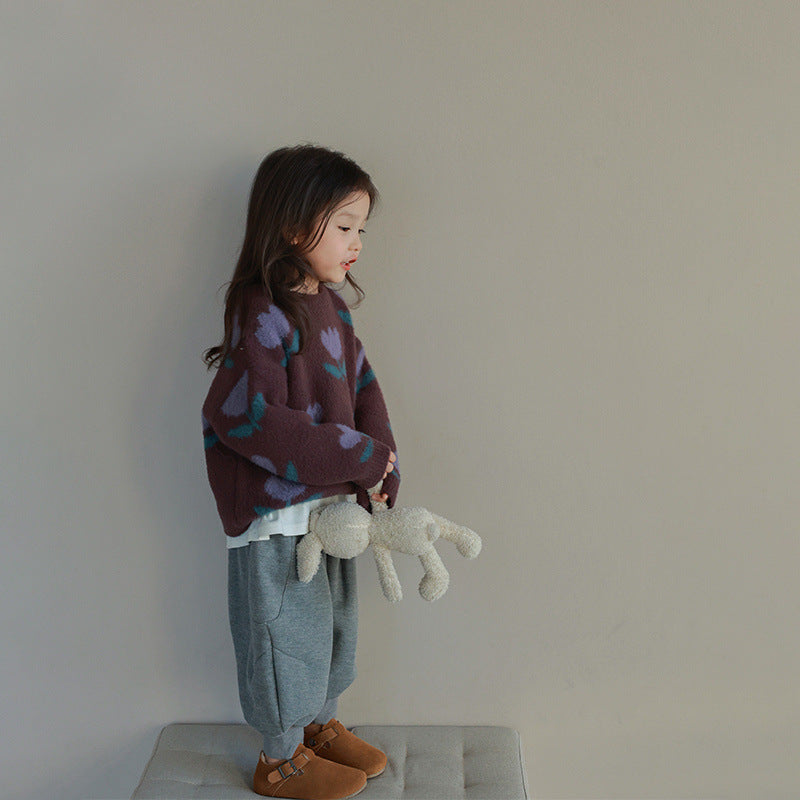 TulipaBloom™ – Warme Trui met Vrolijke Print – Meisjes Sweater
