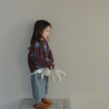 TulipaBloom™ – Warme Trui met Vrolijke Print – Meisjes Sweater