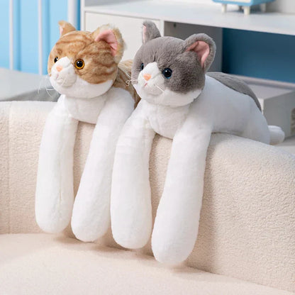 SnugMews™ – Katten Knuffelkussen met Lange Armen – Pluche Kat Kussen