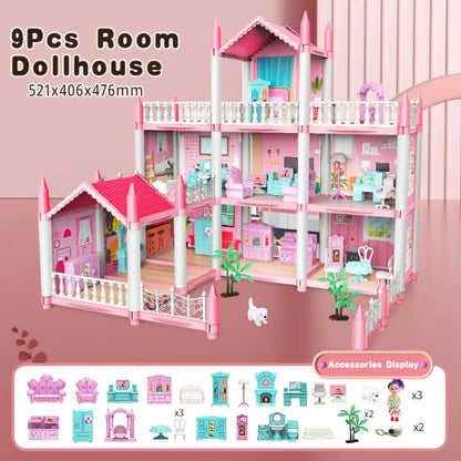 ColorCasa™ – DIY 3D Cartoon Poppenhuis Set – Creatief Miniatuurhuis voor Kinderen
