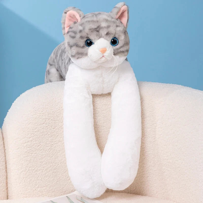 PoesPlof™ – Verzwaard Kattenkussen met Lange Armen – Zachte Knuffel &amp; Huisdecoratie