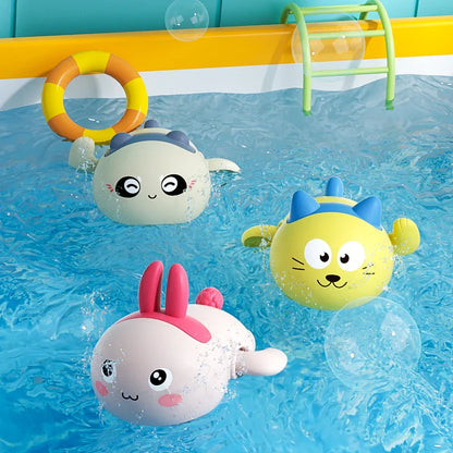 SwimSpinny™ – Opwindbaar Dierenspeeltje voor in Bad – Drijvend Badspeelplezier