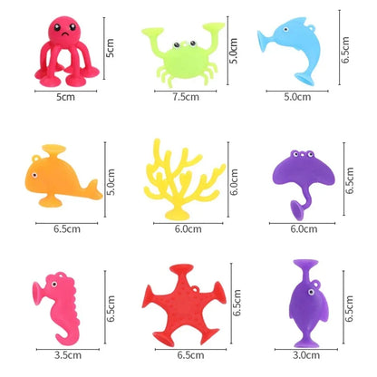 StickiePals™ – Creatief Zuignapspeelgoed voor in Bad – Educatief Waterspeelplezier