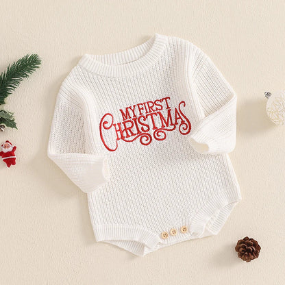 My First Christmas - Sweater Romper