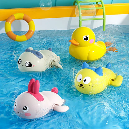 SwimSpinny™ – Opwindbaar Dierenspeeltje voor in Bad – Drijvend Badspeelplezier