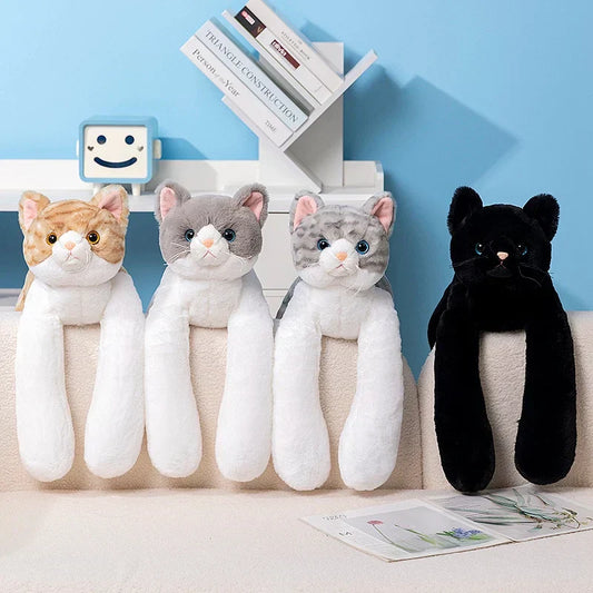 SnugMews™ – Katten Knuffelkussen met Lange Armen – Pluche Kat Kussen