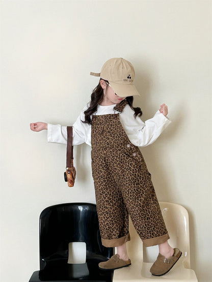 LeopaPlay™ – Tuinbroek met Luipaardprint – Stoere Meisjesoutfit