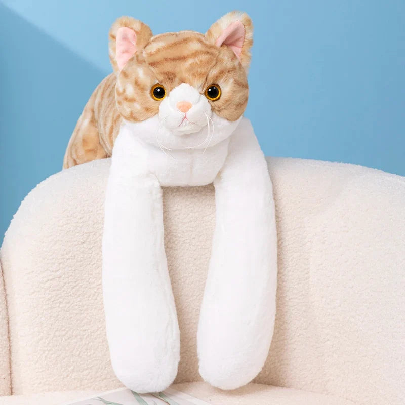 PoesPlof™ – Verzwaard Kattenkussen met Lange Armen – Zachte Knuffel &amp; Huisdecoratie