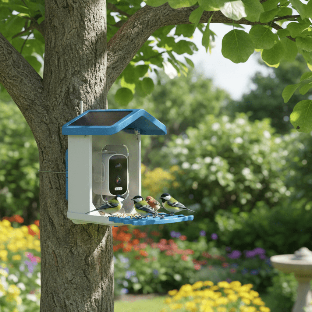 AviWatchSolar™ – Slim Solar Vogelvoederhuis met 2.4K Camera – Nachtzicht Vogel Observatie