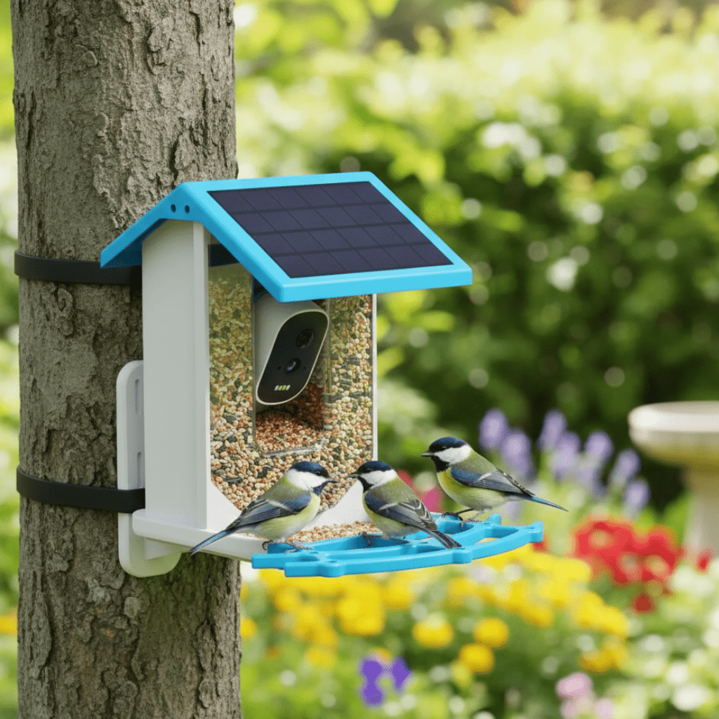 AviWatchSolar™ – Slim Solar Vogelvoederhuis met 2.4K Camera – Nachtzicht Vogel Observatie