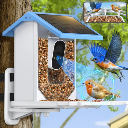 AviWatchSolar™ – Slim Solar Vogelvoederhuis met 2.4K Camera – Nachtzicht Vogel Observatie