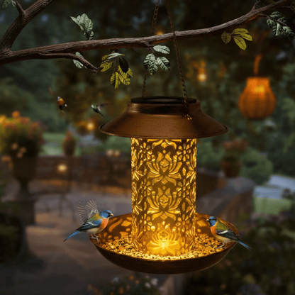 GlowFeast™ – Solar Vogelvoederstation met LED – Sfeervolle Tuin Vogelplek