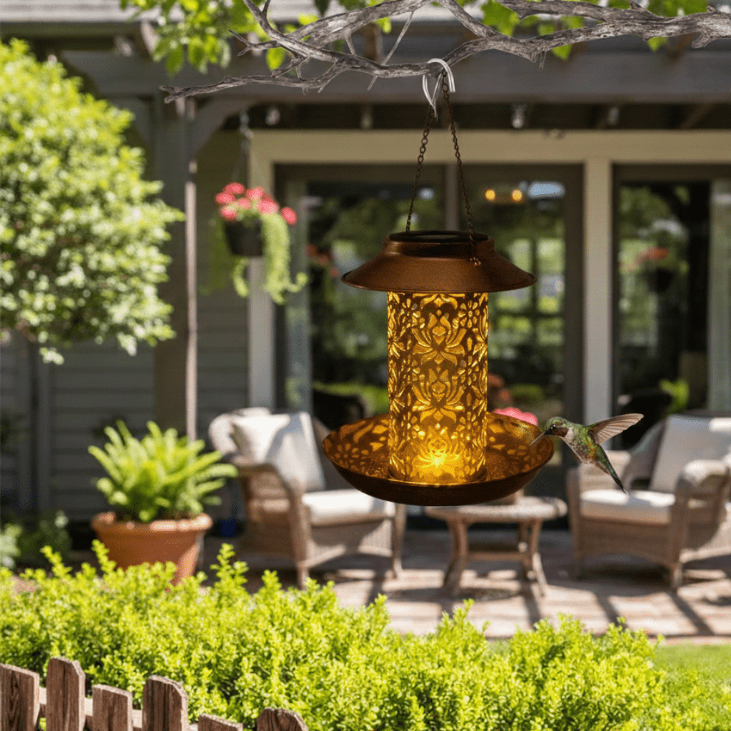 GlowFeast™ – Solar Vogelvoederstation met LED – Sfeervolle Tuin Vogelplek