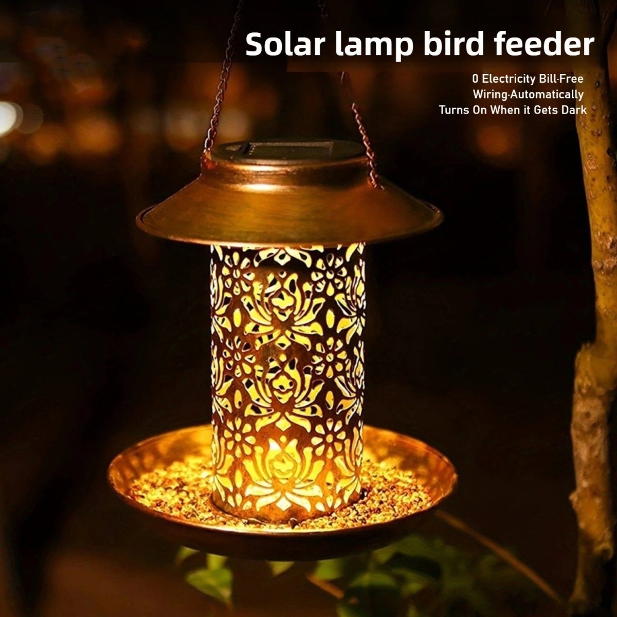 GlowFeast™ – Solar Vogelvoederstation met LED – Sfeervolle Tuin Vogelplek