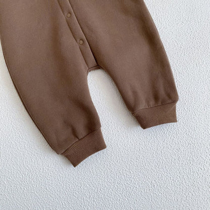 SnugBear™ – Gebreide Playsuit met Capuchon en Oortjes – Warme Baby Outfit