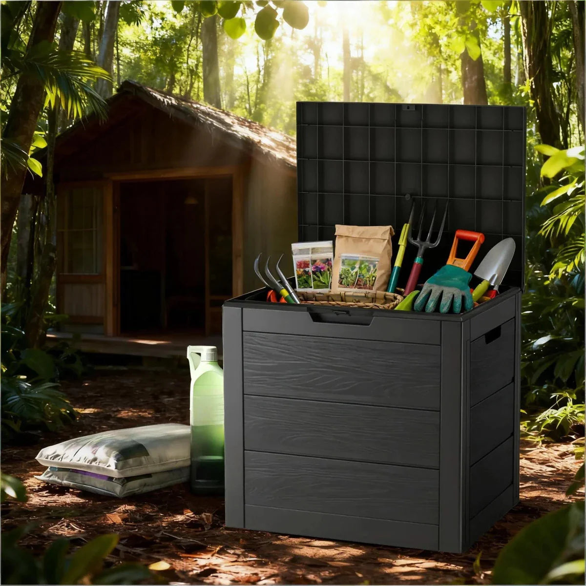 PatioLockBox™ – Robuuste Outdoor Opbergbox Met Slot – Tuin Kussens Opbergen