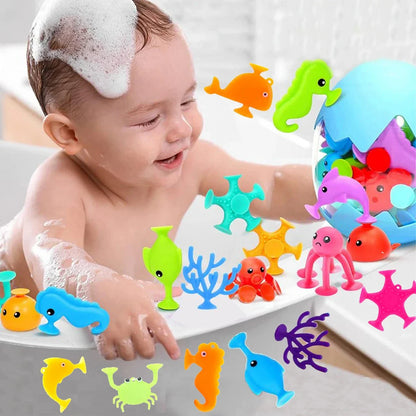 StickiePals™ – Creatief Zuignapspeelgoed voor in Bad – Educatief Waterspeelplezier