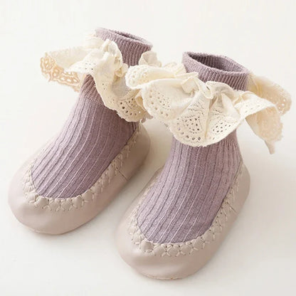 PetalPace™ – Schattige Babysok Schoentjes – Veilige Eerste Stapjes