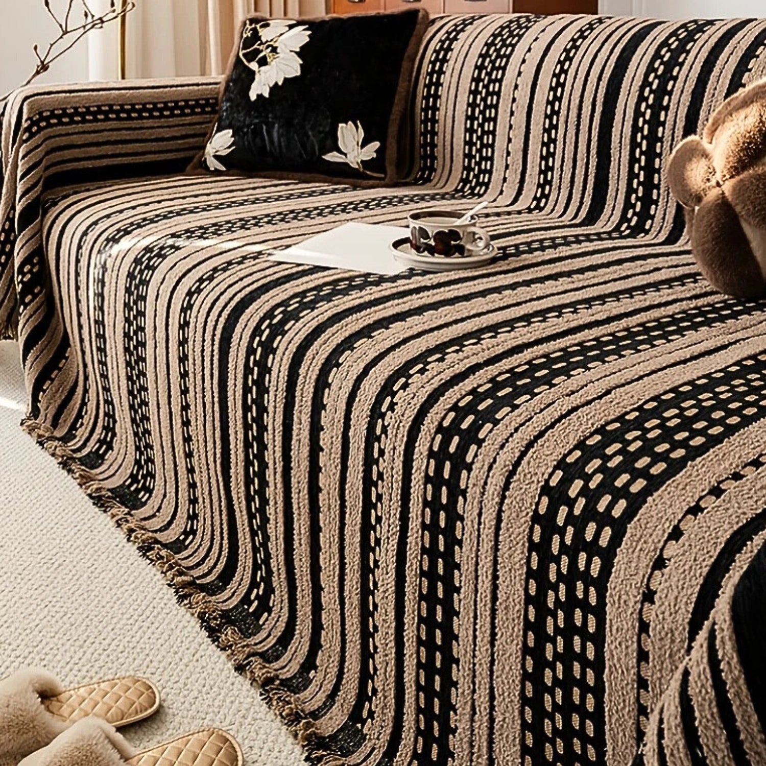 Sahara Pluche Bankhoes - Antislip, Boho Stijl 2