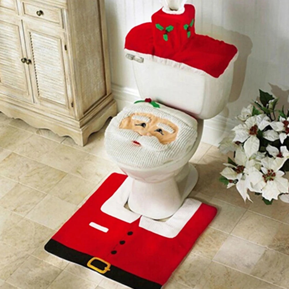 Santino Toiletdekselset - Pluche 3D Kerstman Design, 3-delig 4