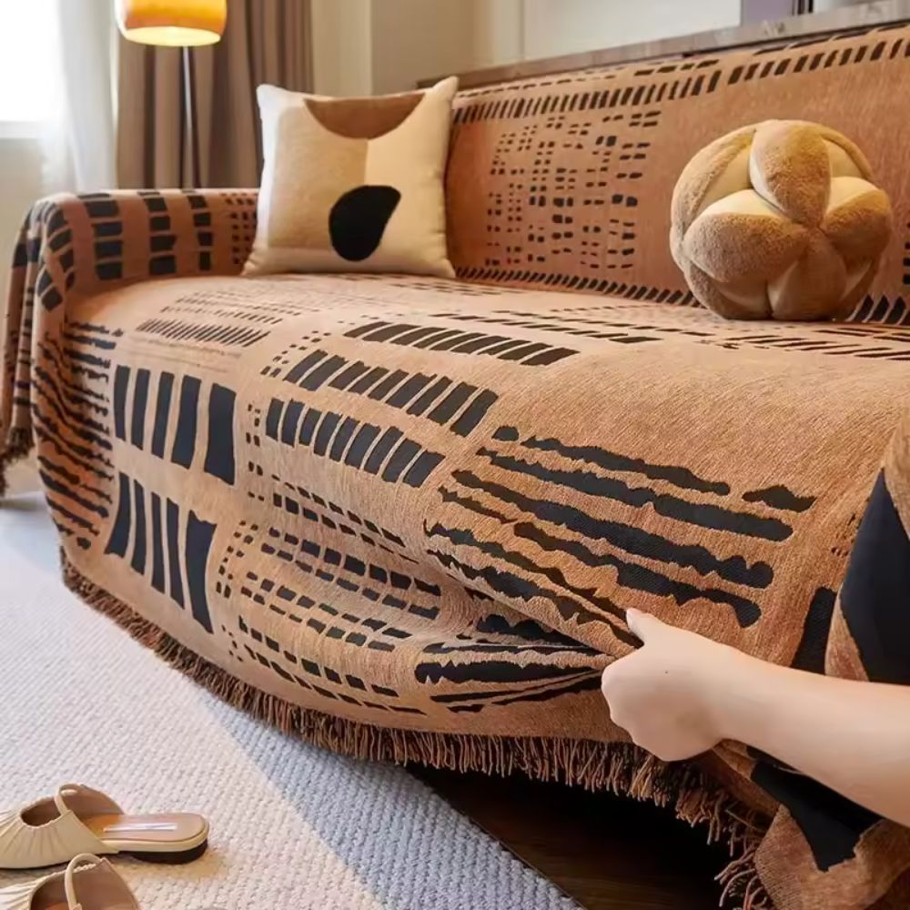 Savanna Geo Bankhoes - Geweven Chenille, Omkeerbaar Geometrisch Patroon 4