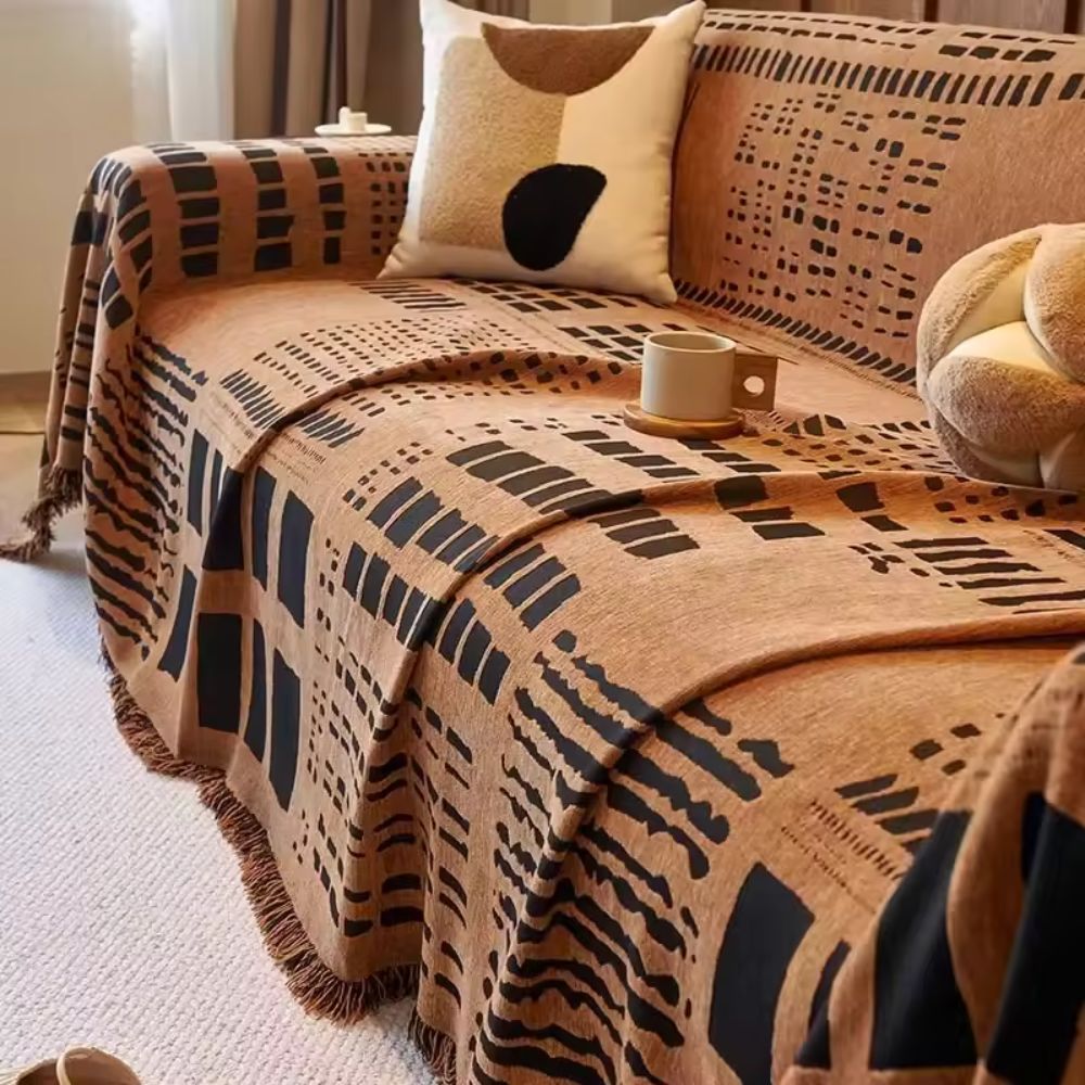 Savanna Geo Bankhoes - Geweven Chenille, Omkeerbaar Geometrisch Patroon 5
