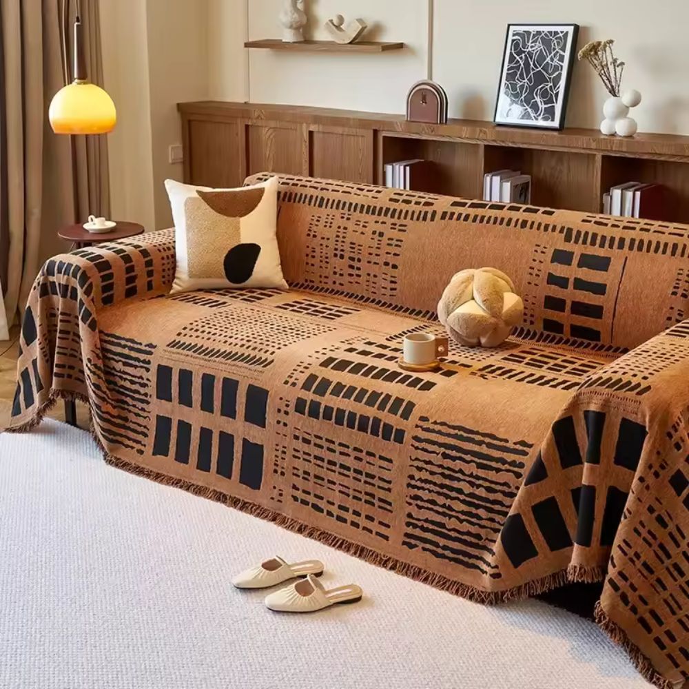 Savanna Geo Bankhoes - Geweven Chenille, Omkeerbaar Geometrisch Patroon 6