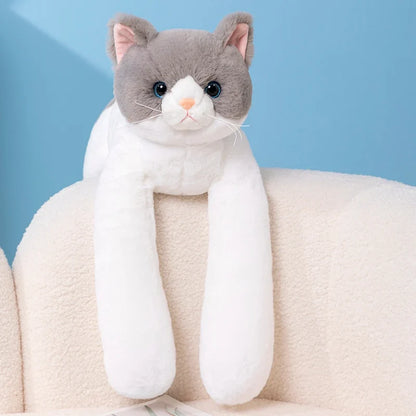 PoesPlof™ – Verzwaard Kattenkussen met Lange Armen – Zachte Knuffel &amp; Huisdecoratie