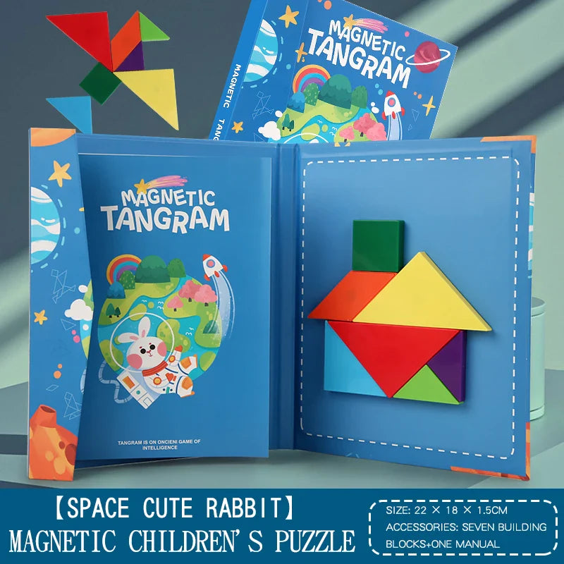 Montessori Magnetic Wooden Board Puzzle for Children