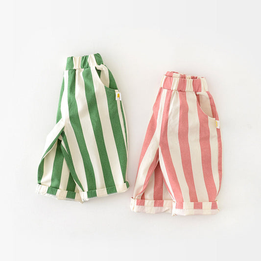 StripePop™ – Gestreepte Broek van Zacht Katoen – Baby Comfort Pantalon