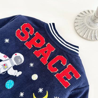 CosmoCrew™ – Ruimte-Thema Baseball Jas – Stijlvolle Kinderjas met Astronautdetails