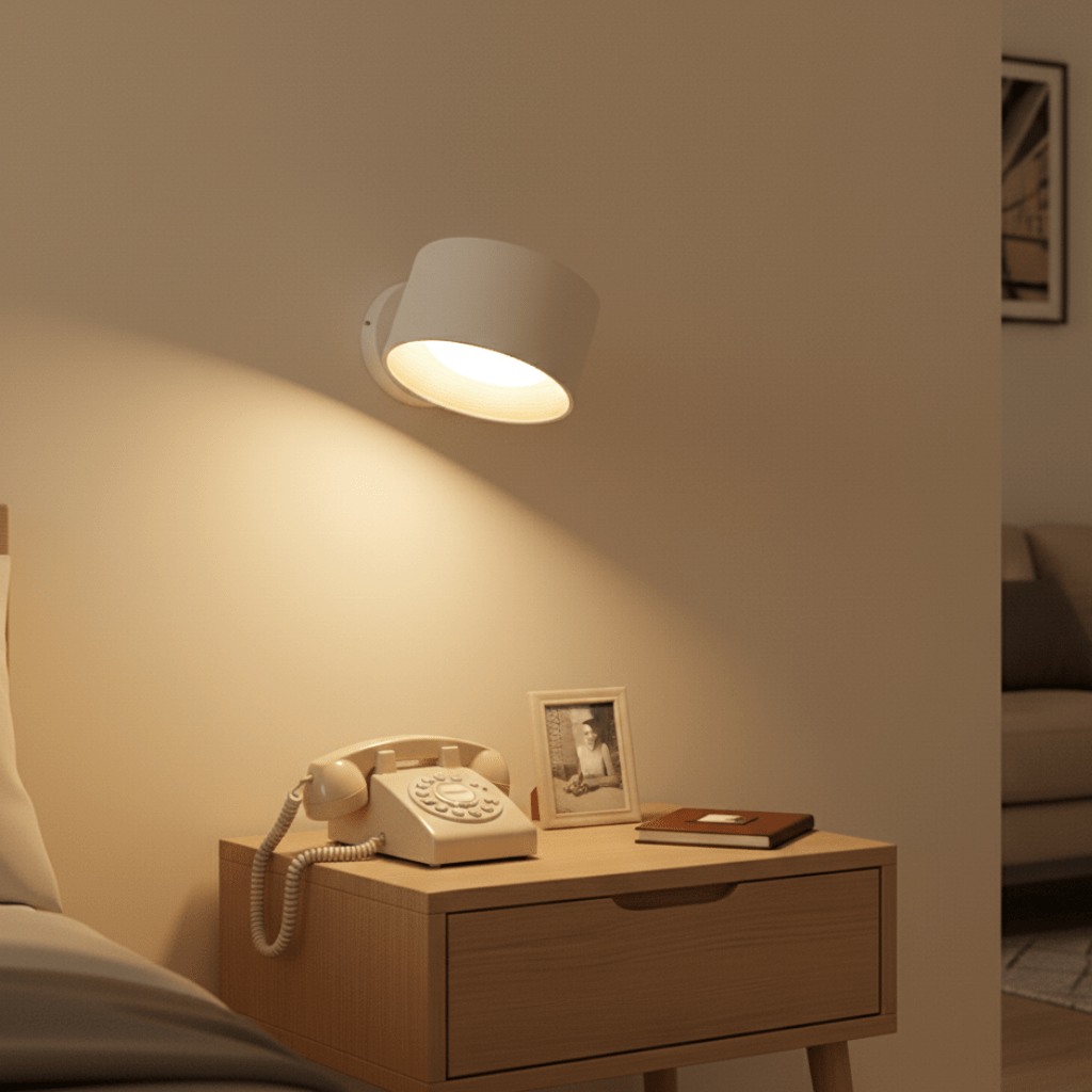ScandiGlow Wandlamp - Draadloos ABS, Scandinavisch Design 3