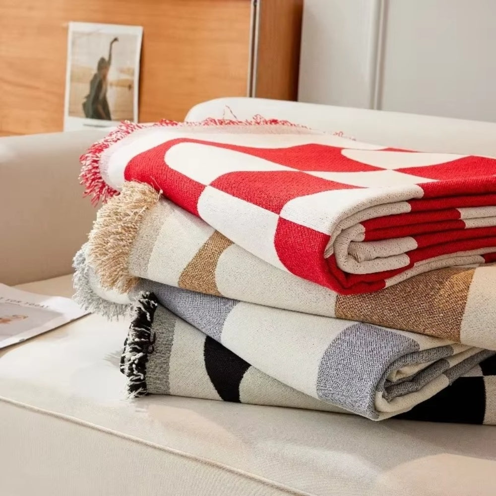 Schaakbord Chic Bankhoes - Katoen-Microvezel, Decoratieve Kwastjes 6
