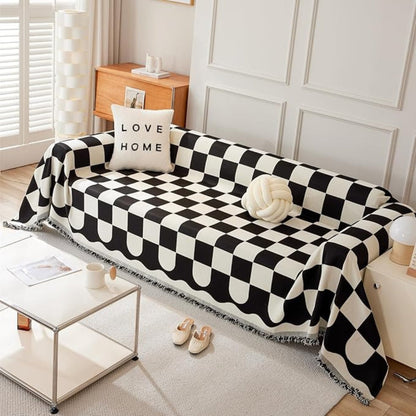 Schaakbord Chic Bankhoes - Katoen-Microvezel, Decoratieve Kwastjes 7
