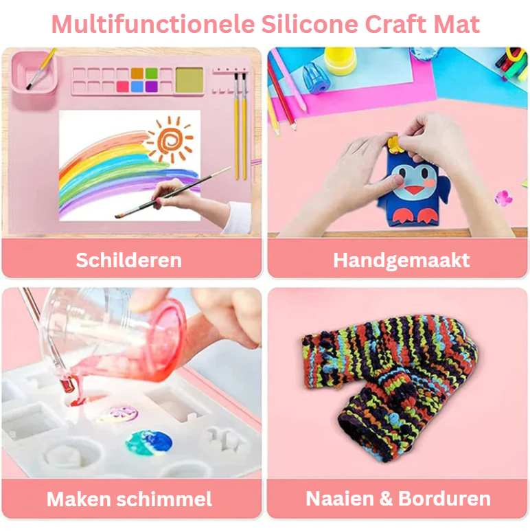 ArtEase™ – Siliconen Tekenmat voor Kinderen – Creatief & Rommelvrij Schilderplezier